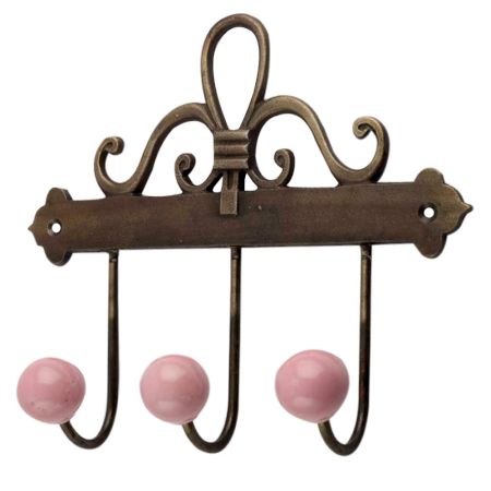 Solid Pink Ceramic Iron Hooks